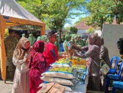 Sambut HUT ke-81 TNI, Kodim 0825/Banyuwangi Gelar Bazar Murah di Pasar Blambangan