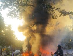 Kebakaran Tempat Rongsokan di Rogojampi, Kerugian Ditaksir Rp40 Juta